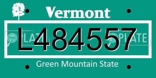 L484557 Vermont License Plate