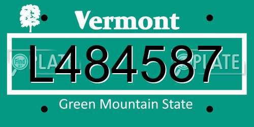 L484587 Vermont License Plate