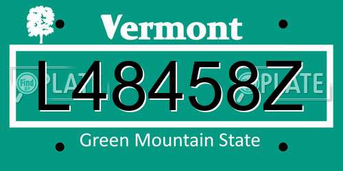 L48458Z Vermont License Plate