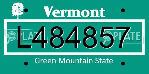 L484857 Vermont License Plate