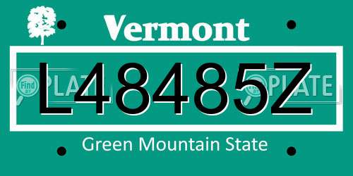 L48485Z Vermont License Plate
