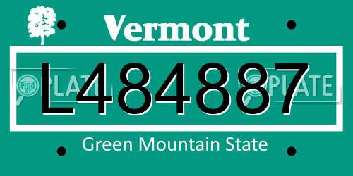 L484887 Vermont License Plate