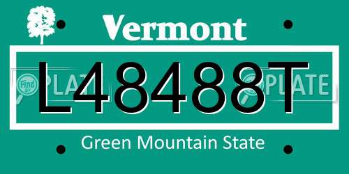 L48488T Vermont License Plate