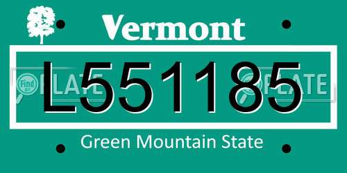 L551185 Vermont License Plate
