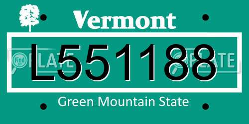 L551188 Vermont License Plate
