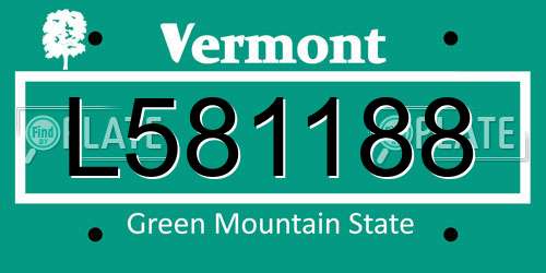 L581188 Vermont License Plate