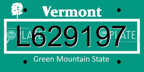L629197 Vermont License Plate