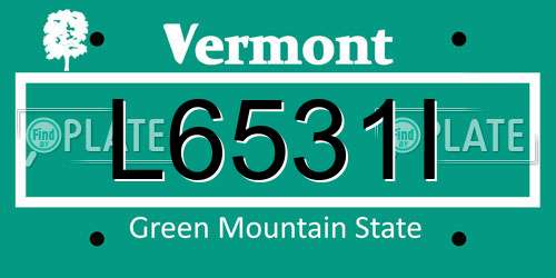 L6531I Vermont License Plate