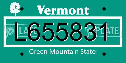 L655831 Vermont License Plate