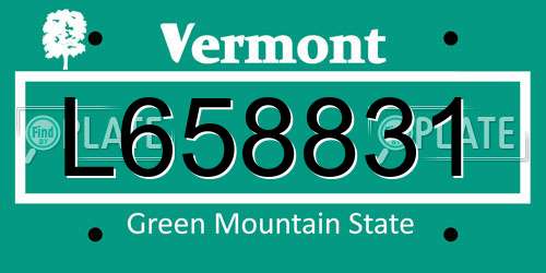 L658831 Vermont License Plate