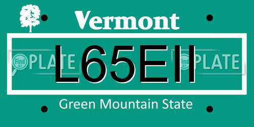 L65EII Vermont License Plate