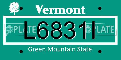 L6831I Vermont License Plate