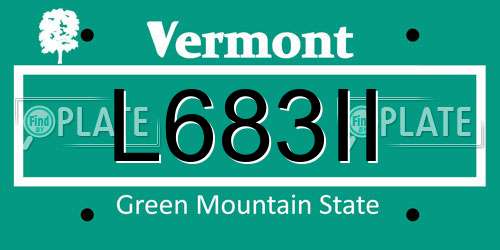 L683II Vermont License Plate