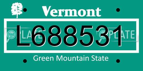 L688531 Vermont License Plate