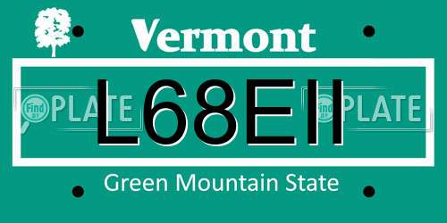 L68EII Vermont License Plate