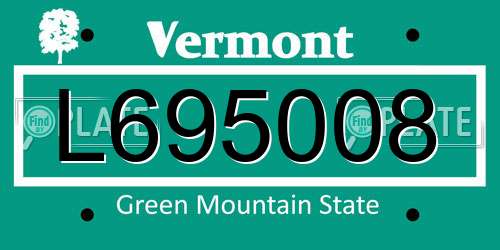 L695008 Vermont License Plate