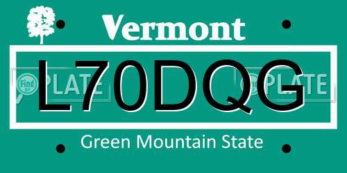 L70DQG Vermont License Plate