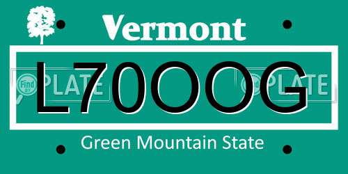 L70OOG Vermont License Plate