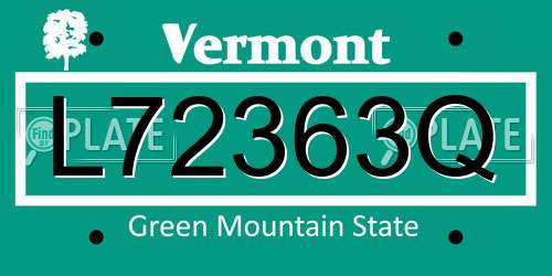 L72363Q Vermont License Plate