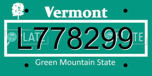 L778299 Vermont License Plate
