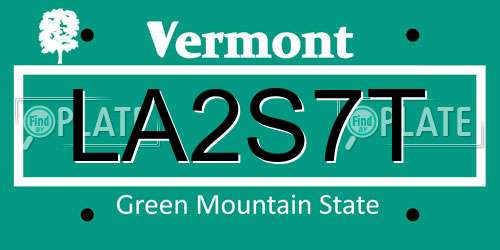 LA2S7T Vermont License Plate