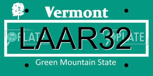 LAAR32 Vermont License Plate