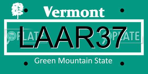 LAAR37 Vermont License Plate