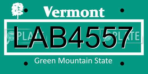 LAB4557 Vermont License Plate
