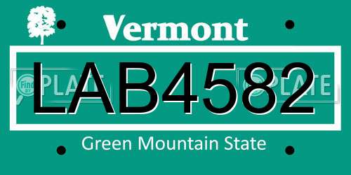 LAB4582 Vermont License Plate