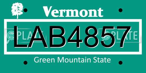 LAB4857 Vermont License Plate