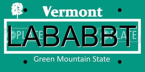 LABABBT Vermont License Plate
