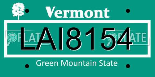 LAI8154 Vermont License Plate