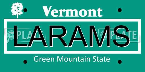 LARAMS Vermont License Plate