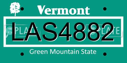 LAS4882 Vermont License Plate