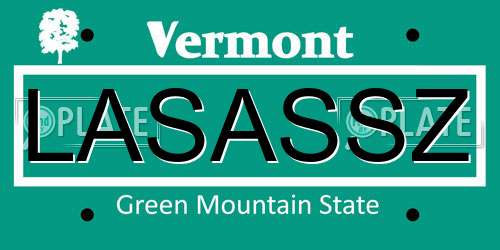 LASASSZ Vermont License Plate