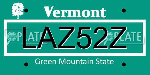 LAZ52Z Vermont License Plate