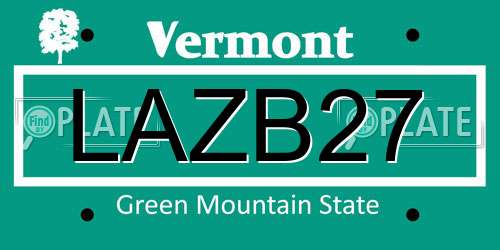 LAZB27 Vermont License Plate