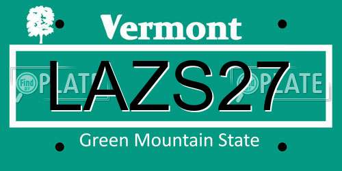 LAZS27 Vermont License Plate