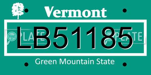 LB51185 Vermont License Plate