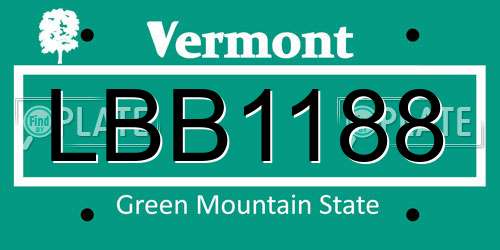 LBB1188 Vermont License Plate