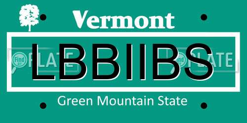 LBBIIBS Vermont License Plate