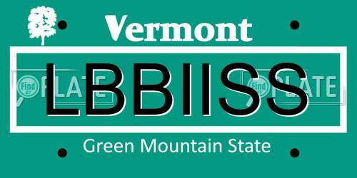 LBBIISS Vermont License Plate