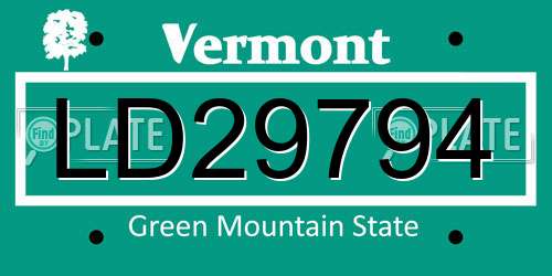 LD29794 Vermont License Plate