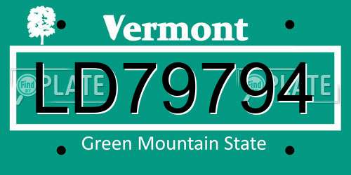 LD79794 Vermont License Plate
