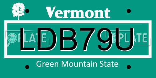 LDB79U Vermont License Plate
