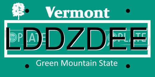 LDDZDEE Vermont License Plate