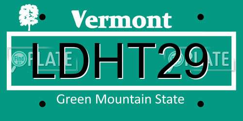 LDHT29 Vermont License Plate
