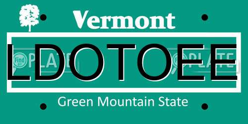 LDOTOEE Vermont License Plate