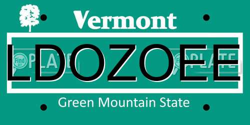 LDOZOEE Vermont License Plate