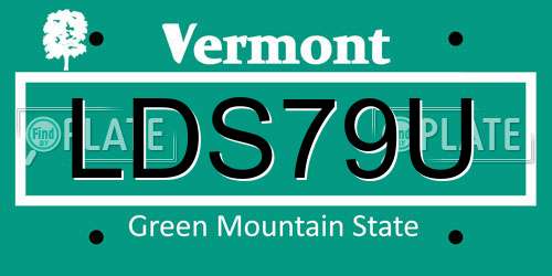 LDS79U Vermont License Plate